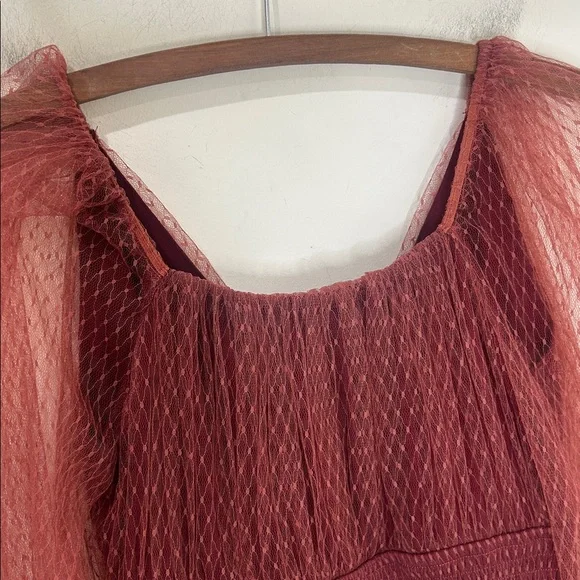 BY ANTHROPOLOGIE Tulle Sheer Balloon Sleeve Blouse Size Small - Picture 12 of 16